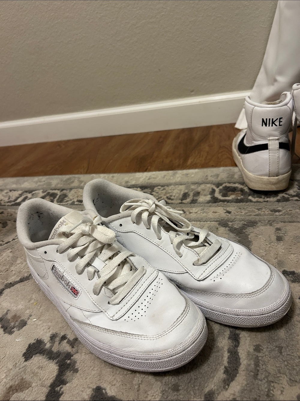 Reebok White Low-Top Leather Sneakers